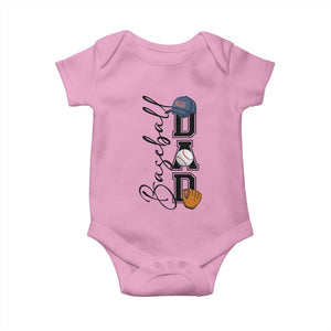 Baseball Dad Baby Onesie Funny Sports Papa Life Lover TS12 Light Pink Print Your Wear