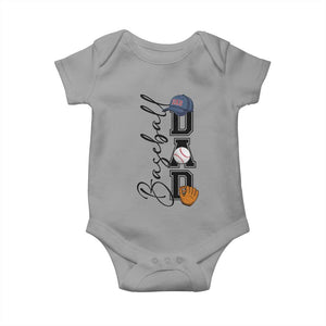 Baseball Dad Baby Onesie Funny Sports Papa Life Lover TS12 Sport Gray Print Your Wear