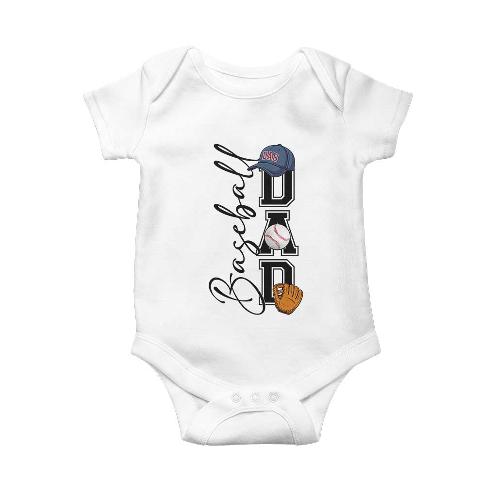 Baseball Dad Baby Onesie Funny Sports Papa Life Lover TS12 White Print Your Wear