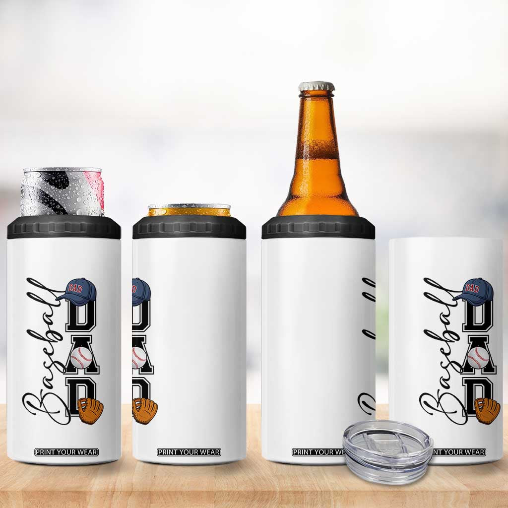 Baseball Dad 4 in 1 Can Cooler Tumbler Funny Sports Papa Life Lover TS12 Print Your Wear