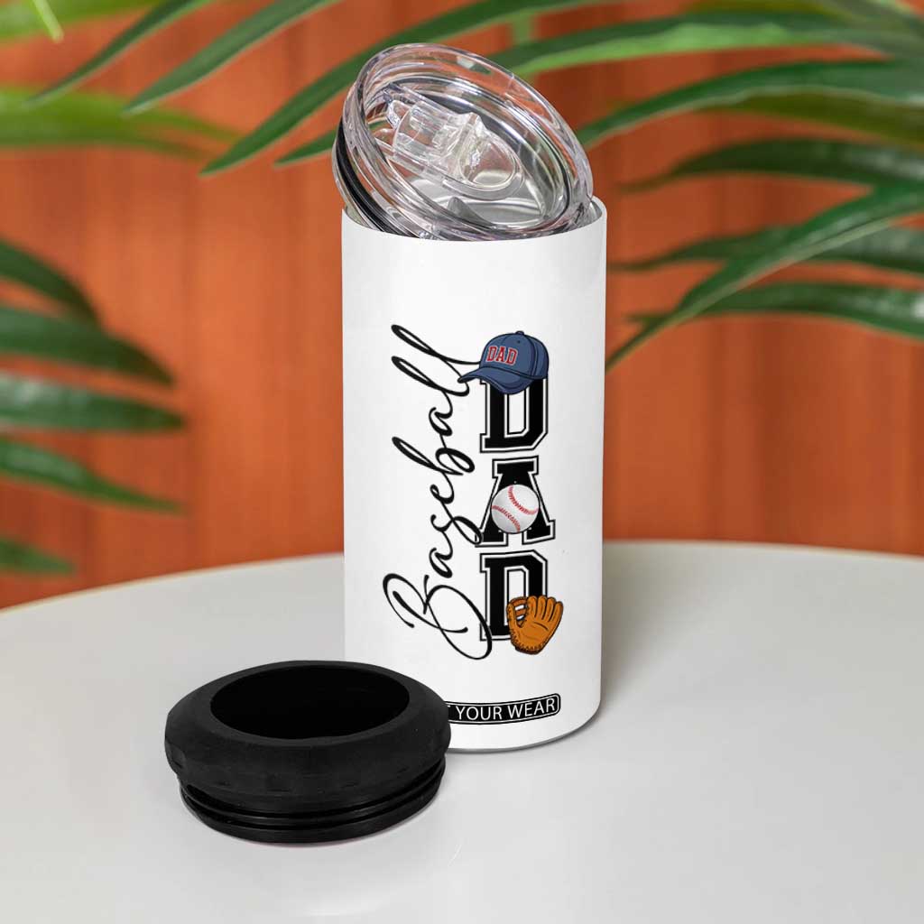Baseball Dad 4 in 1 Can Cooler Tumbler Funny Sports Papa Life Lover TS12 Print Your Wear