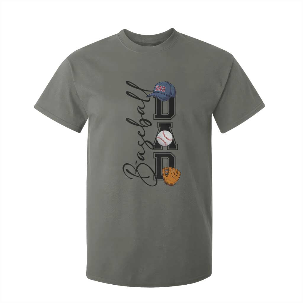 Baseball Dad T Shirt For Kid Funny Sports Papa Life Lover TS12 Military Green Print Your Wear