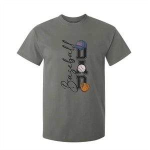 Baseball Dad T Shirt For Kid Funny Sports Papa Life Lover TS12 Military Green Print Your Wear