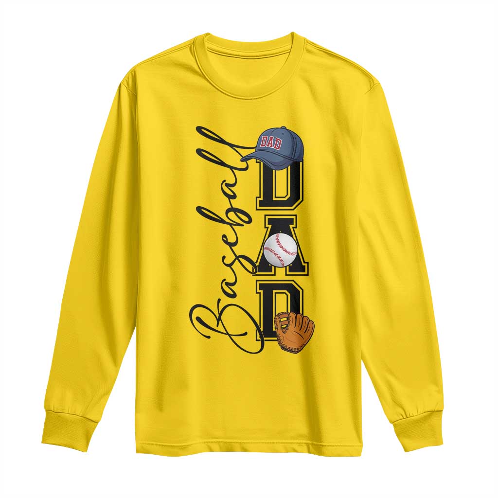 Baseball Dad Long Sleeve Shirt Funny Sports Papa Life Lover TS12 Daisy Print Your Wear