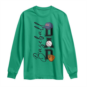 Baseball Dad Long Sleeve Shirt Funny Sports Papa Life Lover TS12 Irish Green Print Your Wear