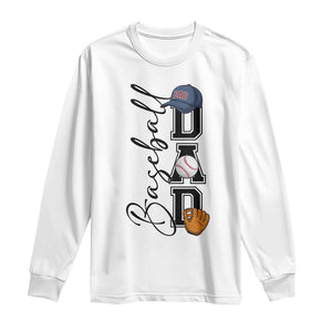 Baseball Dad Long Sleeve Shirt Funny Sports Papa Life Lover TS12 White Print Your Wear