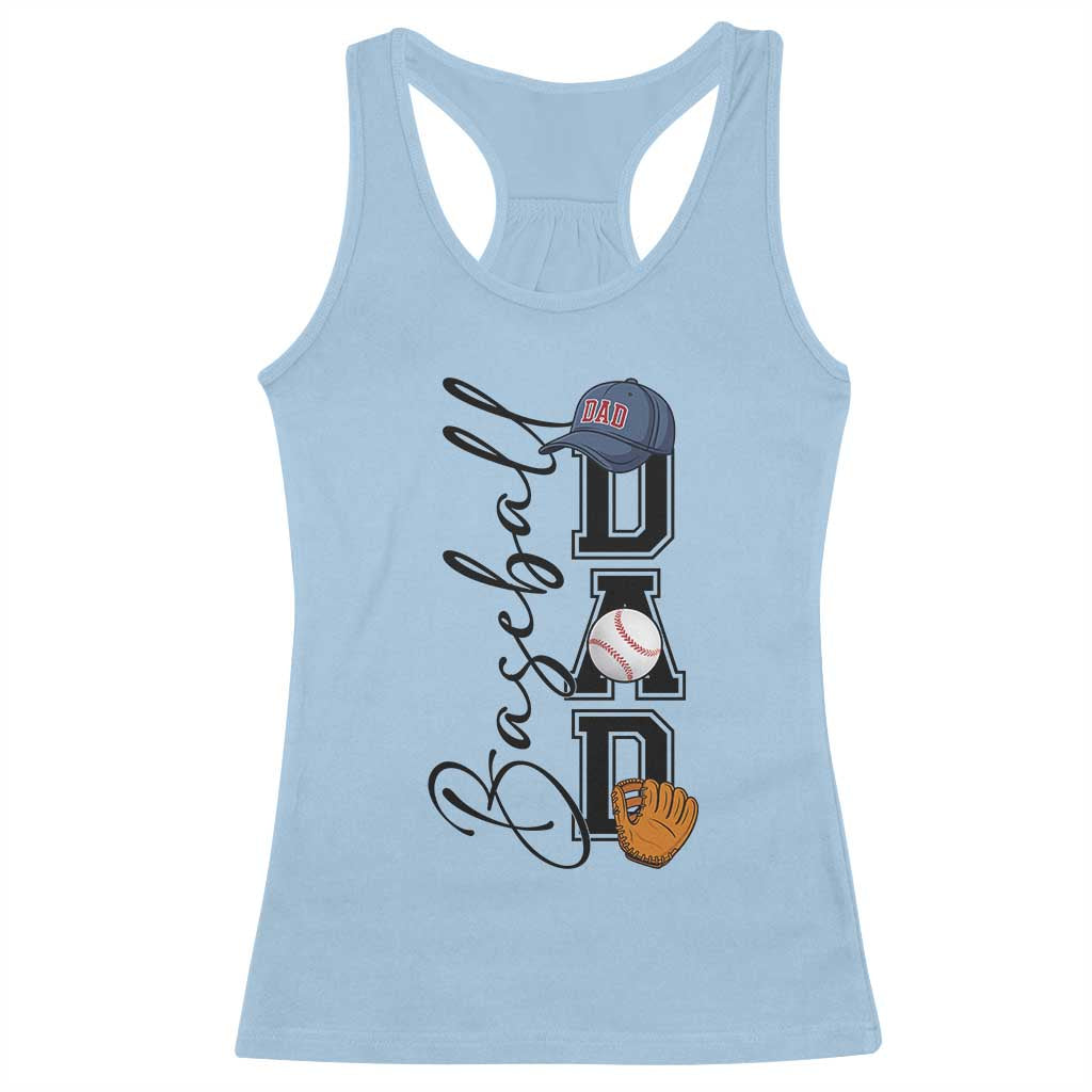 Baseball Dad Racerback Tank Top Funny Sports Papa Life Lover TS12 Light Blue Print Your Wear