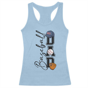 Baseball Dad Racerback Tank Top Funny Sports Papa Life Lover TS12 Light Blue Print Your Wear
