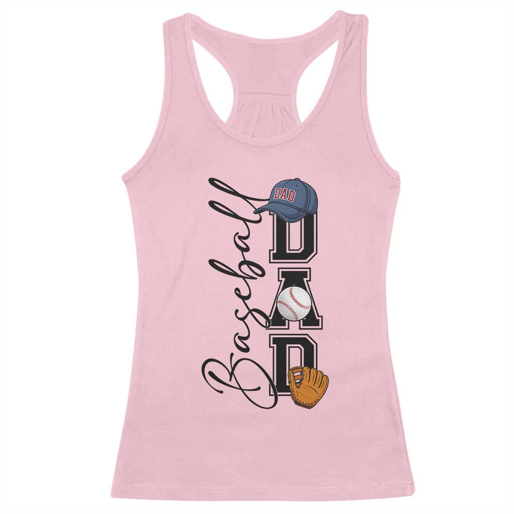 Baseball Dad Racerback Tank Top Funny Sports Papa Life Lover TS12 Light Pink Print Your Wear