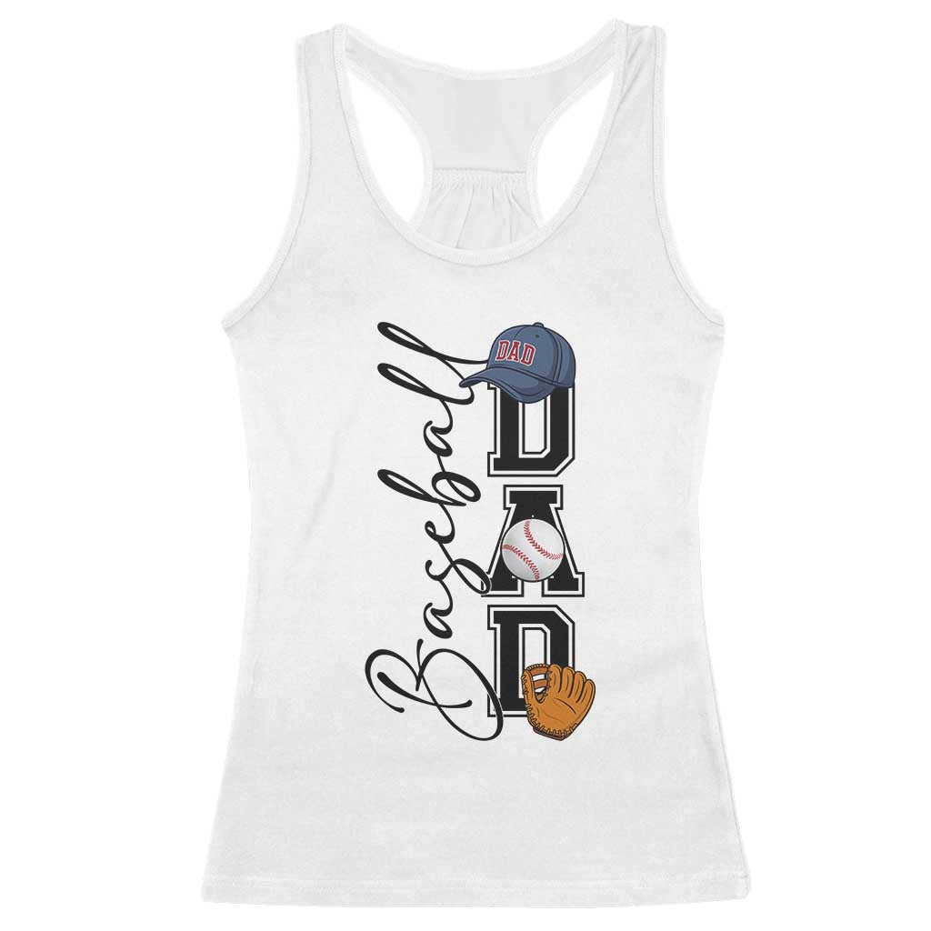 Baseball Dad Racerback Tank Top Funny Sports Papa Life Lover TS12 White Print Your Wear