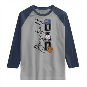 Baseball Dad Raglan Shirt Funny Sports Papa Life Lover TS12 Sport Gray Navy Print Your Wear
