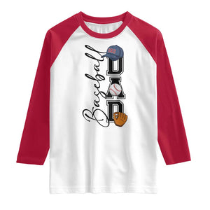 Baseball Dad Raglan Shirt Funny Sports Papa Life Lover TS12 White Red Print Your Wear