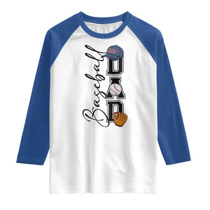 Baseball Dad Raglan Shirt Funny Sports Papa Life Lover TS12 White Royal Print Your Wear