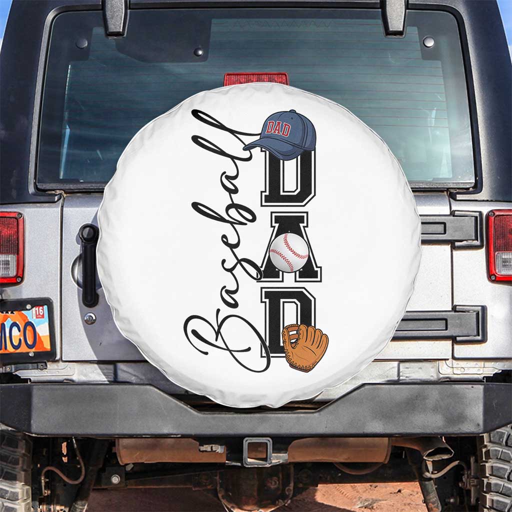 Baseball Dad Spare Tire Cover Funny Sports Papa Life Lover TS12 No hole White Print Your Wear