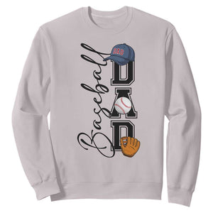 Baseball Dad Sweatshirt Funny Sports Papa Life Lover TS12 Ice Gray Print Your Wear