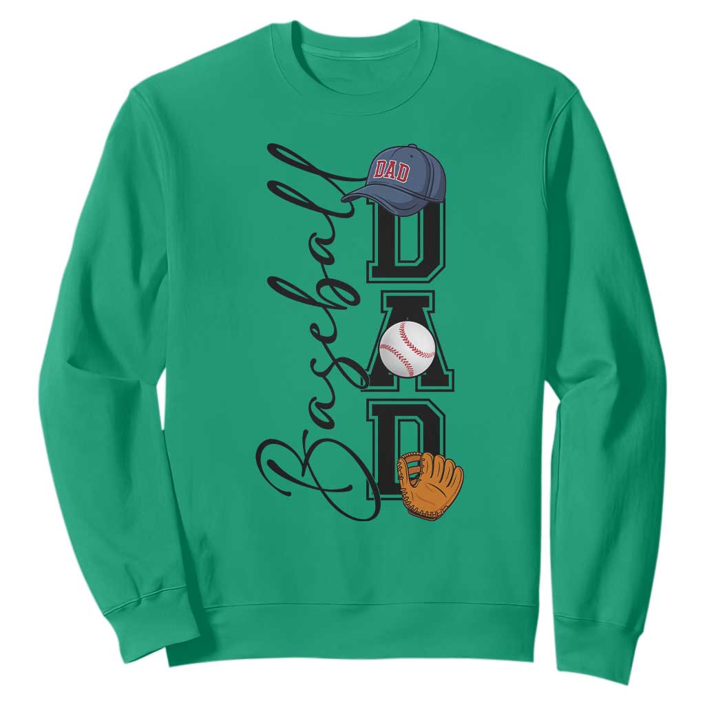Baseball Dad Sweatshirt Funny Sports Papa Life Lover TS12 Irish Green Print Your Wear