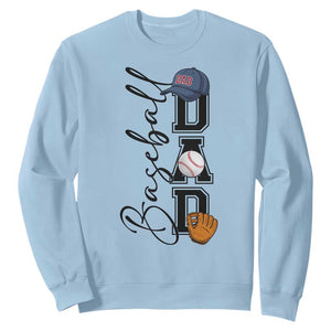 Baseball Dad Sweatshirt Funny Sports Papa Life Lover TS12 Light Blue Print Your Wear