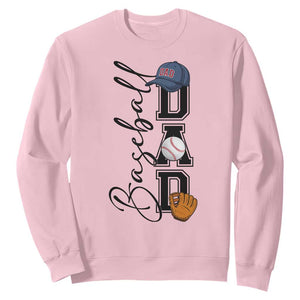 Baseball Dad Sweatshirt Funny Sports Papa Life Lover TS12 Light Pink Print Your Wear