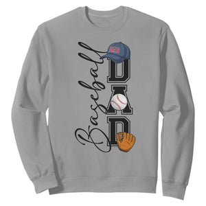 Baseball Dad Sweatshirt Funny Sports Papa Life Lover TS12 Sport Gray Print Your Wear