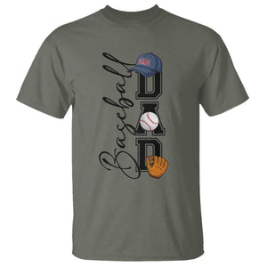 Baseball Dad T Shirt Funny Sports Papa Life Lover TS12 Military Green Print Your Wear