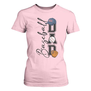 Baseball Dad T Shirt For Women Funny Sports Papa Life Lover TS12 Light Pink Print Your Wear