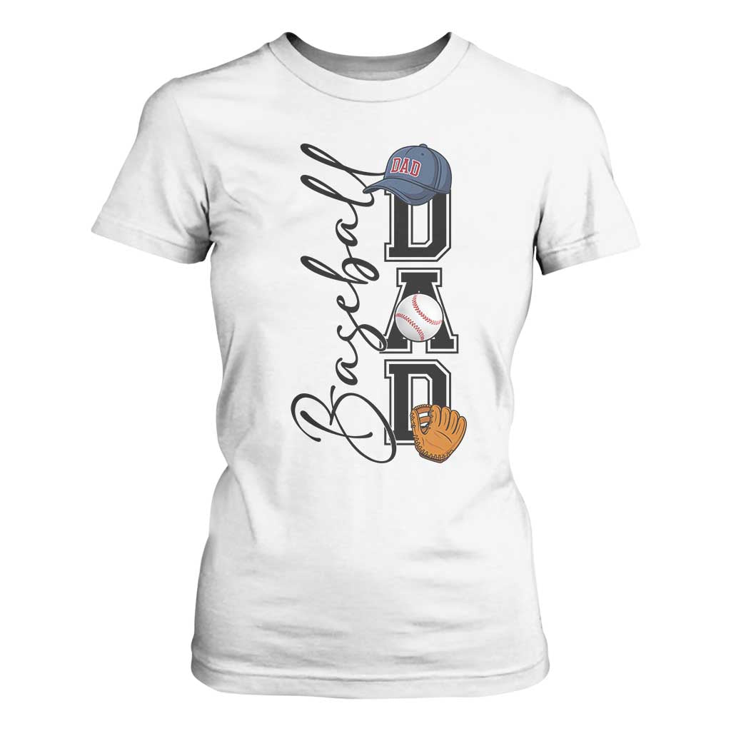 Baseball Dad T Shirt For Women Funny Sports Papa Life Lover TS12 White Print Your Wear