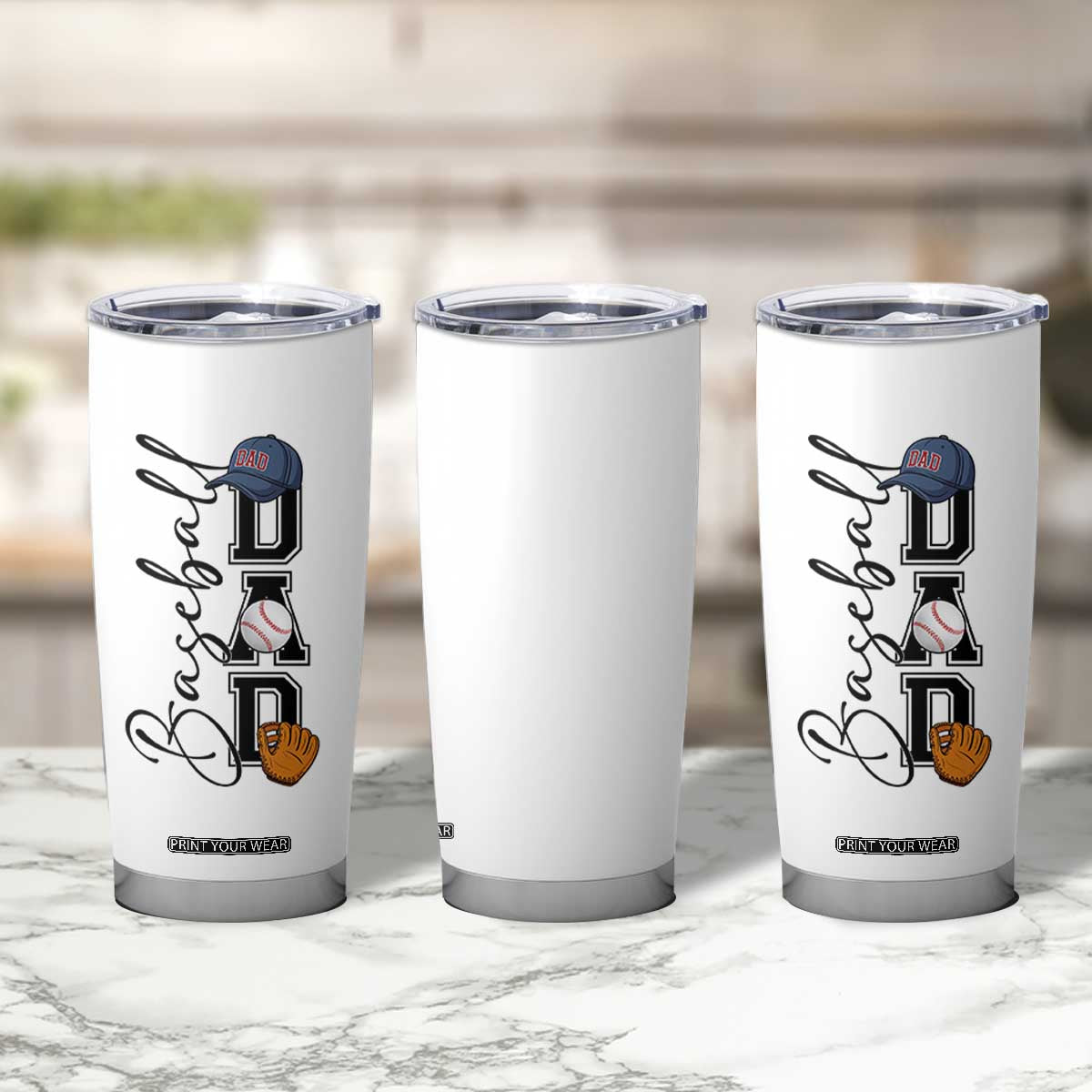 Baseball Dad Tumbler Cup Funny Sports Papa Life Lover TS12 Print Your Wear