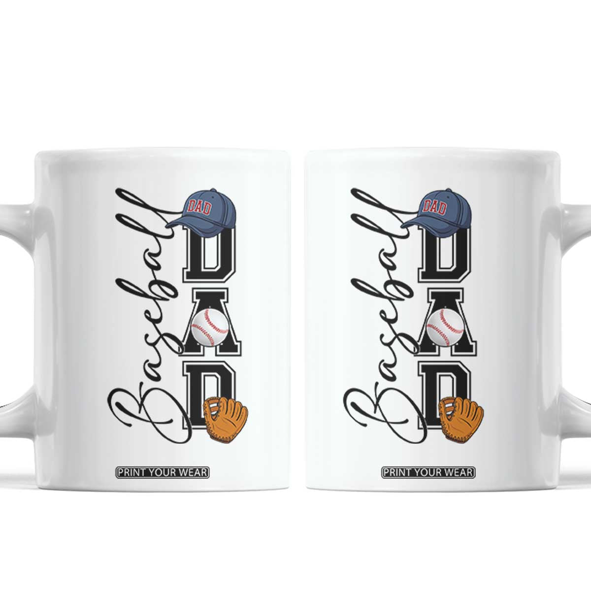 Baseball Dad Coffee Mug Funny Sports Papa Life Lover TS12 White Print Your Wear
