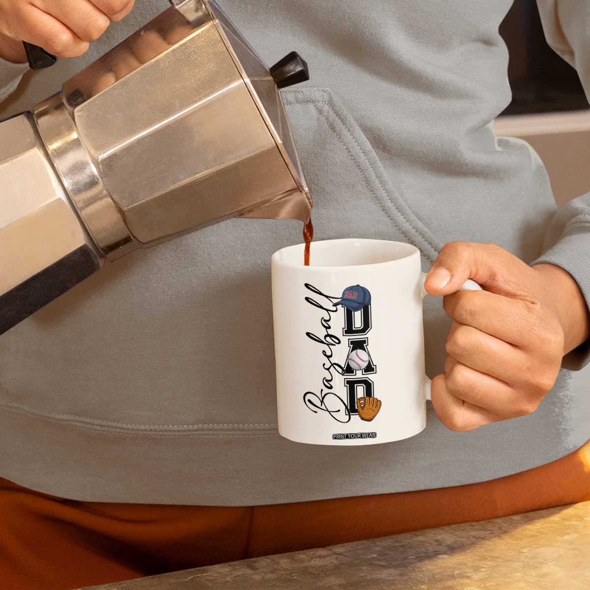 Baseball Dad Coffee Mug Funny Sports Papa Life Lover TS12 Print Your Wear