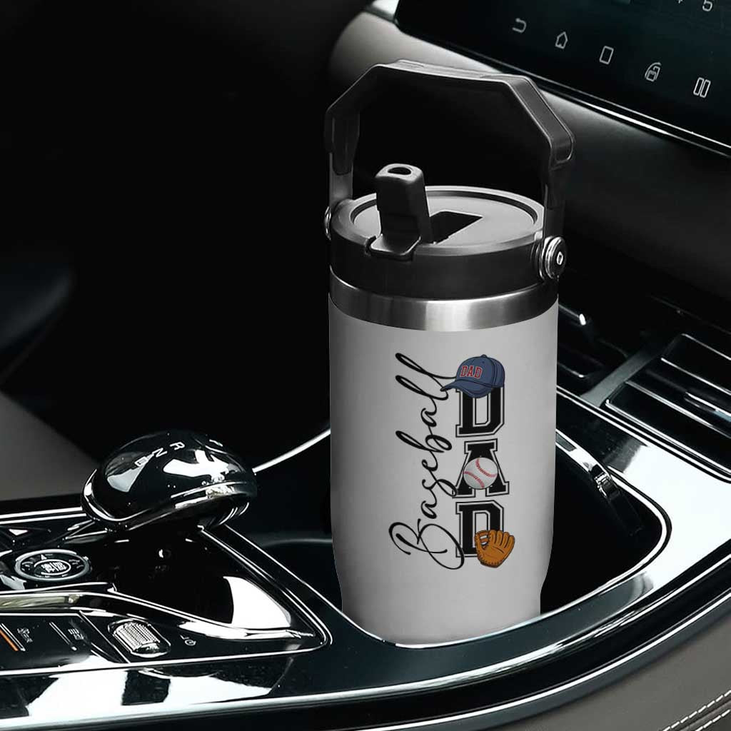 Baseball Dad Flip Straw Tumbler Funny Sports Papa Life Lover TS12 Print Your Wear
