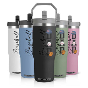Baseball Dad Flip Straw Tumbler Funny Sports Papa Life Lover TS12 Print Your Wear