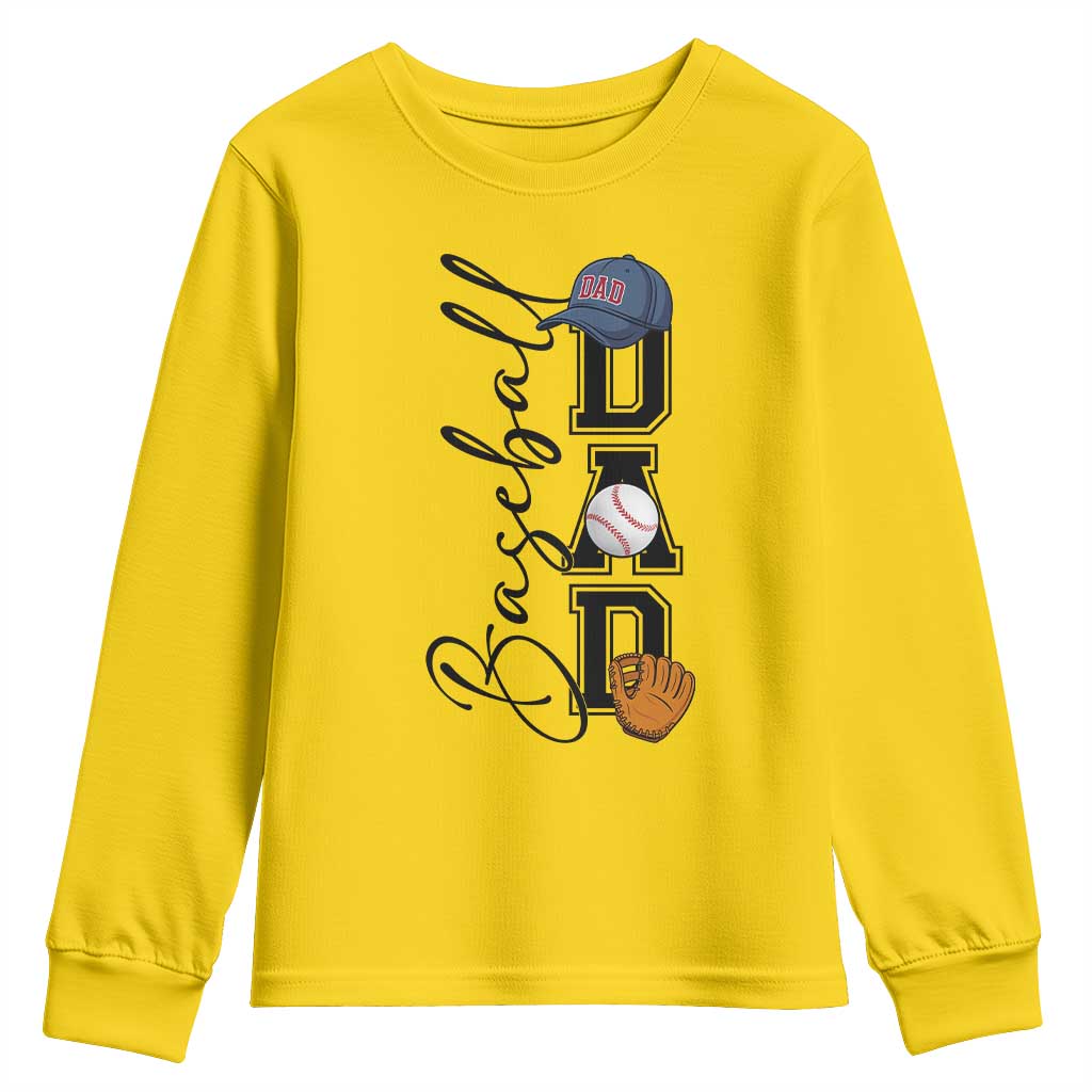 Baseball Dad Youth Sweatshirt Funny Sports Papa Life Lover TS12 Daisy Print Your Wear