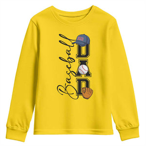 Baseball Dad Youth Sweatshirt Funny Sports Papa Life Lover TS12 Daisy Print Your Wear