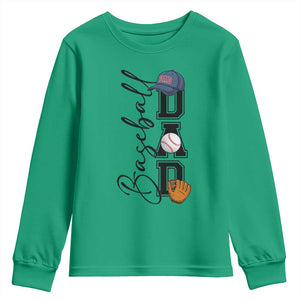 Baseball Dad Youth Sweatshirt Funny Sports Papa Life Lover TS12 Irish Green Print Your Wear