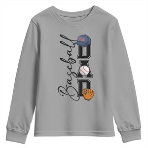 Baseball Dad Youth Sweatshirt Funny Sports Papa Life Lover TS12 Sport Gray Print Your Wear