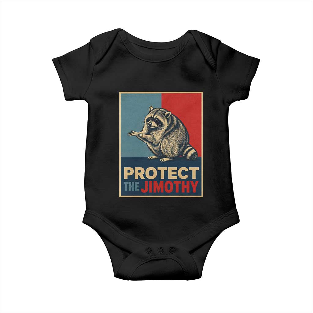 Protect The Jimothy Baby Onesie Funny Retro Trash Panda Animal Lover Meme TS12 Black Print Your Wear