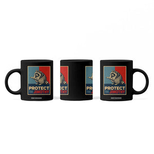 Protect The Jimothy Coffee Mug Funny Retro Trash Panda Animal Lover Meme