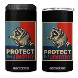 Protect The Jimothy 4 in 1 Can Cooler Tumbler Funny Retro Trash Panda Animal Lover Meme