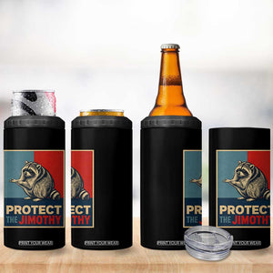 Protect The Jimothy 4 in 1 Can Cooler Tumbler Funny Retro Trash Panda Animal Lover Meme