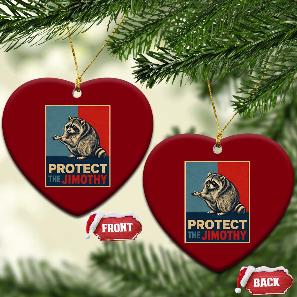 Protect The Jimothy Ceramic Ornament Funny Retro Trash Panda Animal Lover Meme