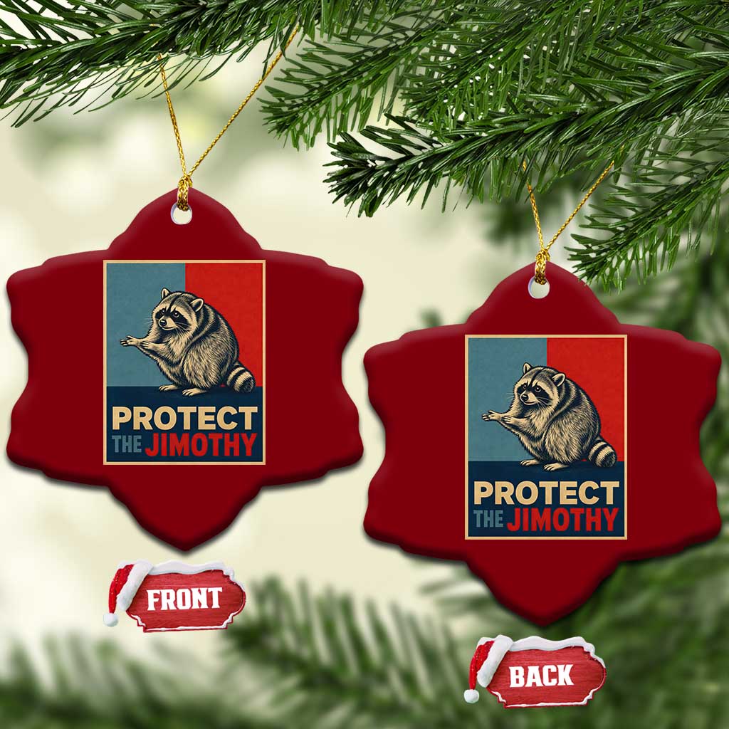 Protect The Jimothy Ceramic Ornament Funny Retro Trash Panda Animal Lover Meme