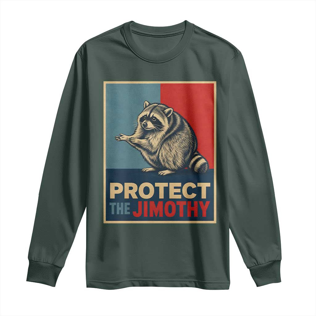 Protect The Jimothy Long Sleeve Shirt Funny Retro Trash Panda Animal Lover Meme