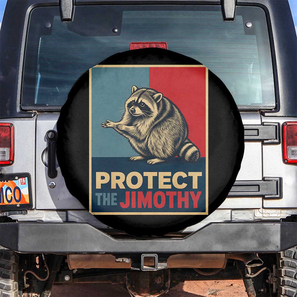 Protect The Jimothy Spare Tire Cover Funny Retro Trash Panda Animal Lover Meme