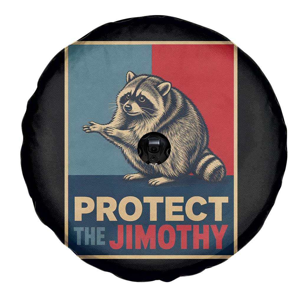 Protect The Jimothy Spare Tire Cover Funny Retro Trash Panda Animal Lover Meme