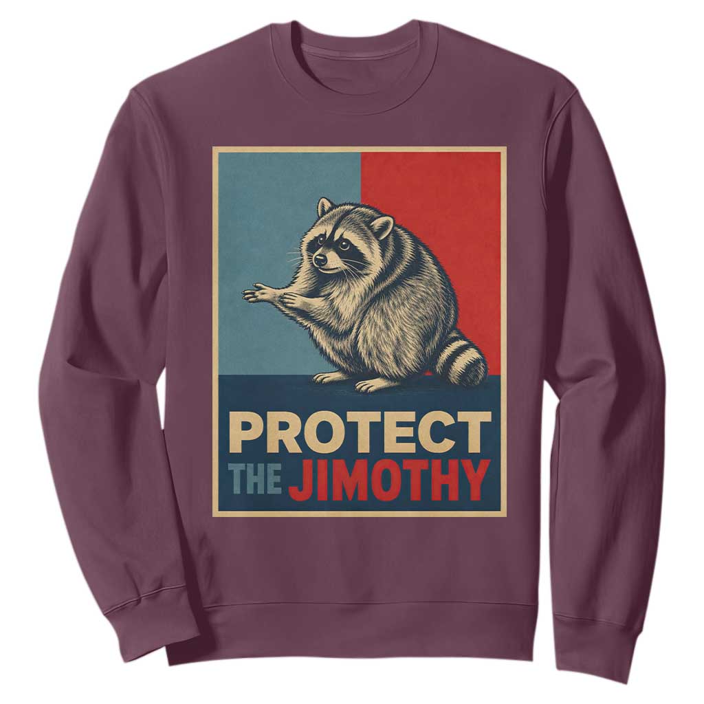 Protect The Jimothy Sweatshirt Funny Retro Trash Panda Animal Lover Meme