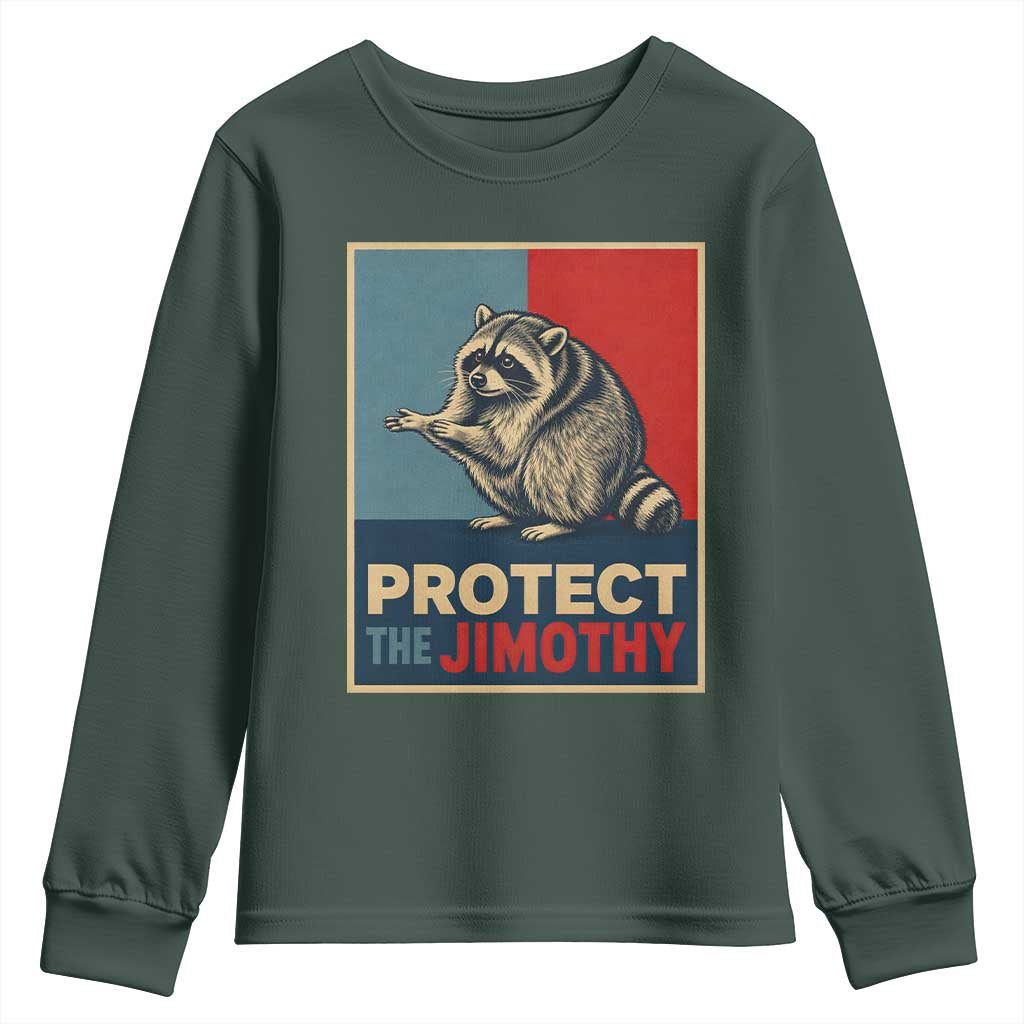 Protect The Jimothy Youth Sweatshirt Funny Retro Trash Panda Animal Lover Meme