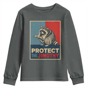 Protect The Jimothy Youth Sweatshirt Funny Retro Trash Panda Animal Lover Meme