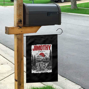 Jimothy The Raccoon Garden Flag Seattle Skyline Mount Rainier Japanese Retro Vintage Art