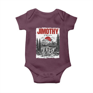 Jimothy The Raccoon Baby Onesie Seattle Skyline Mount Rainier Japanese Retro Vintage Art