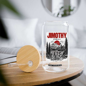 Jimothy The Raccoon Glass Can Seattle Skyline Mount Rainier Japanese Retro Vintage Art